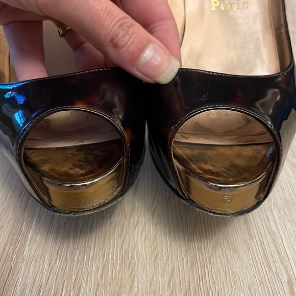*Signed* Louboutin Very Prive 120MM Tortoise Patent - 37 - Picture 4 of 9